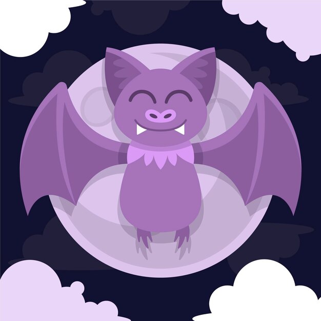 Flat halloween bat illustration