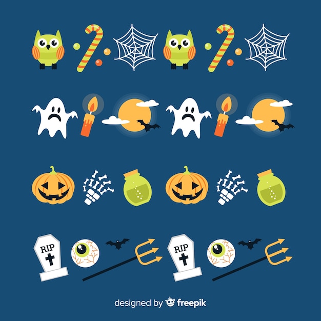 Free vector flat halloween border collection