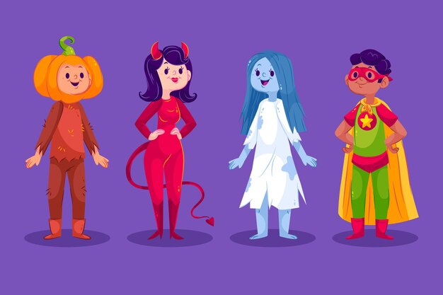 Flat halloween costumes collection