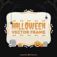 Free vector flat halloween frame with spooky style