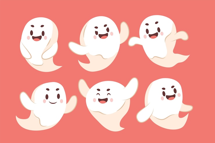 무료 Vector 플랫 할로윈 유령 컬렉션