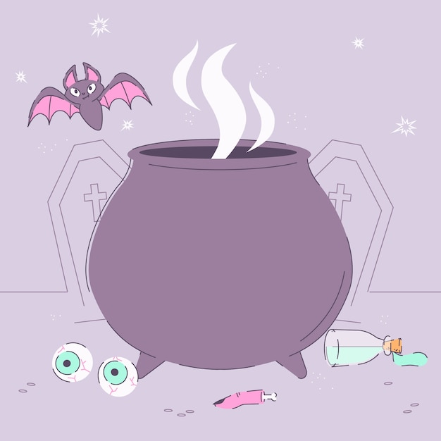 Free vector flat halloween hocus pocus illustration