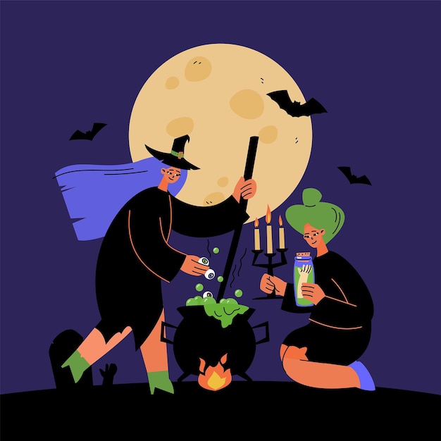 Flat halloween illustration