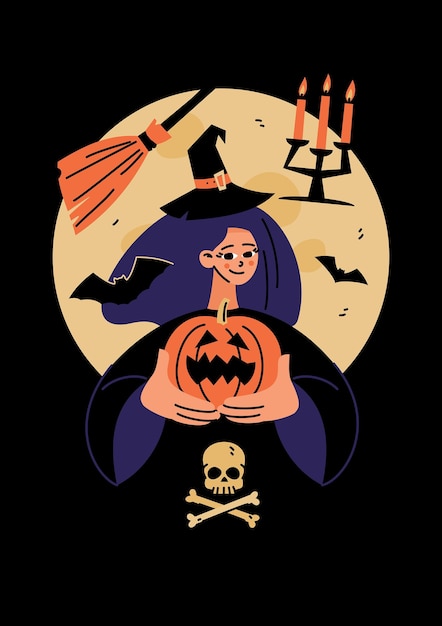 Flat halloween illustration