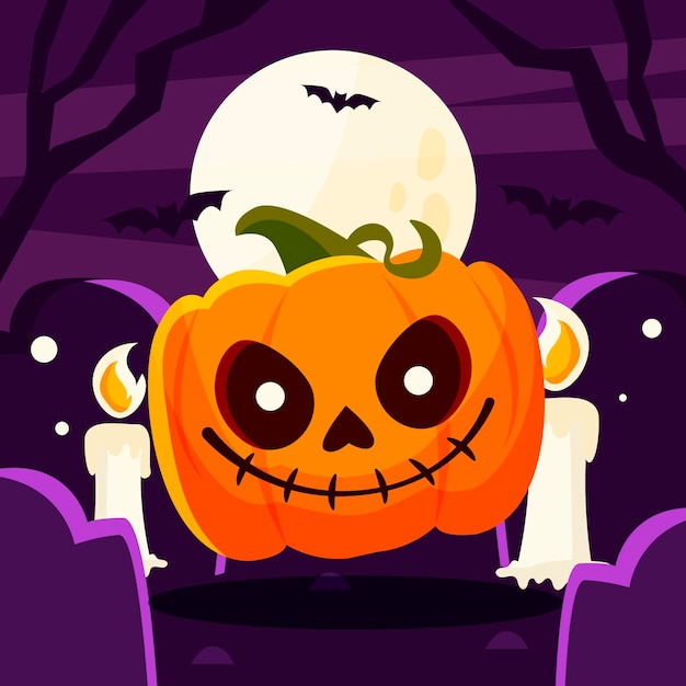 Flat halloween illustration