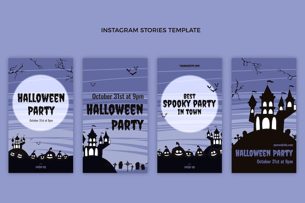 Raccolta di storie piatte su instagram di halloween