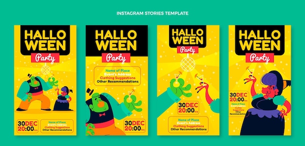 フラットハロウィンinstagramストーリーコレクション