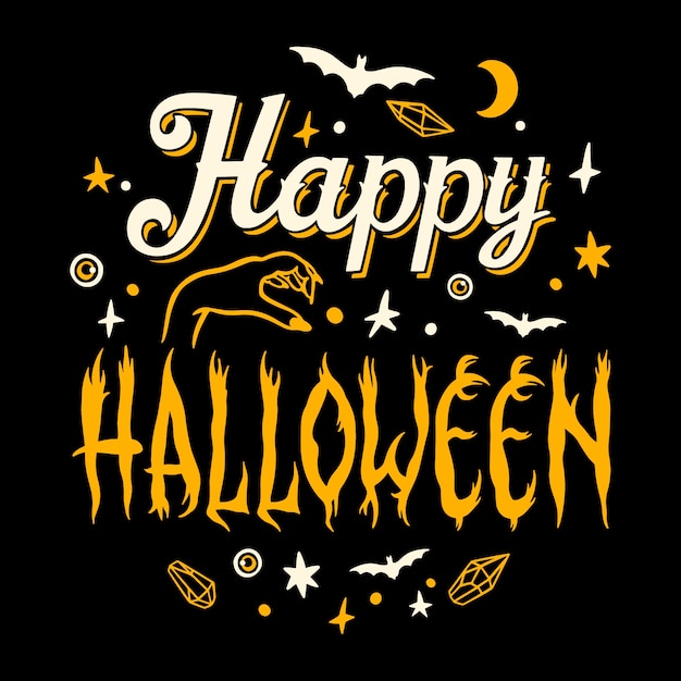 Free vector flat halloween lettering