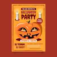 Free vector flat halloween party vertical poster template