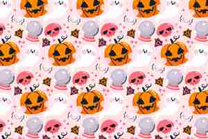 Free vector flat halloween pastel pattern background