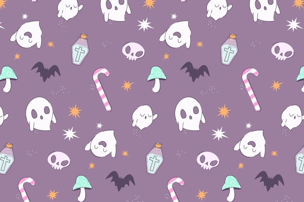 Fondo piatto del modello pastello di halloween