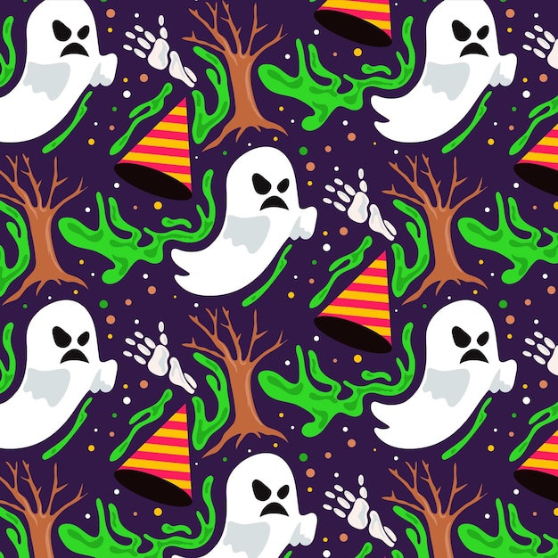 Flat halloween pattern design