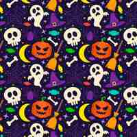 Free vector flat halloween pattern design