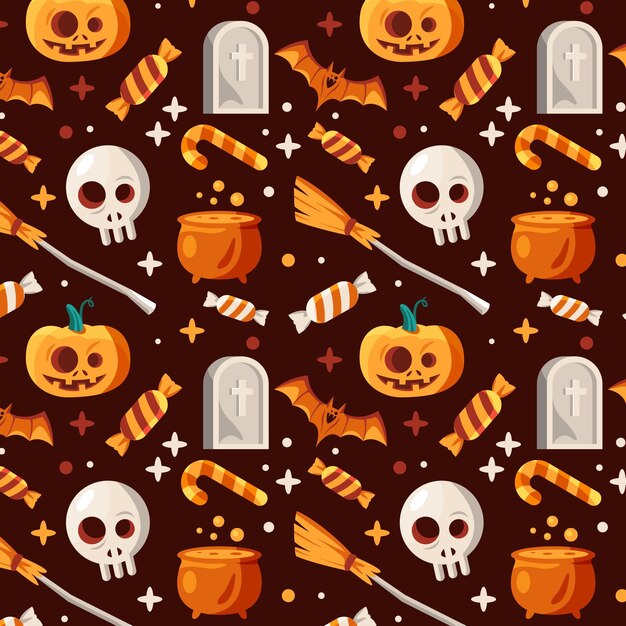 Flat halloween pattern design