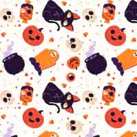 Free vector flat halloween pattern design