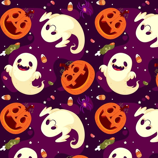 Flat halloween pattern design