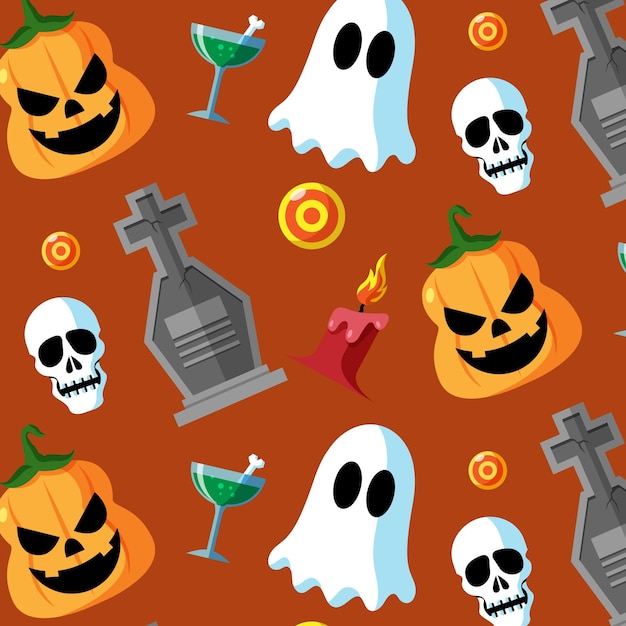 Flat halloween pattern design