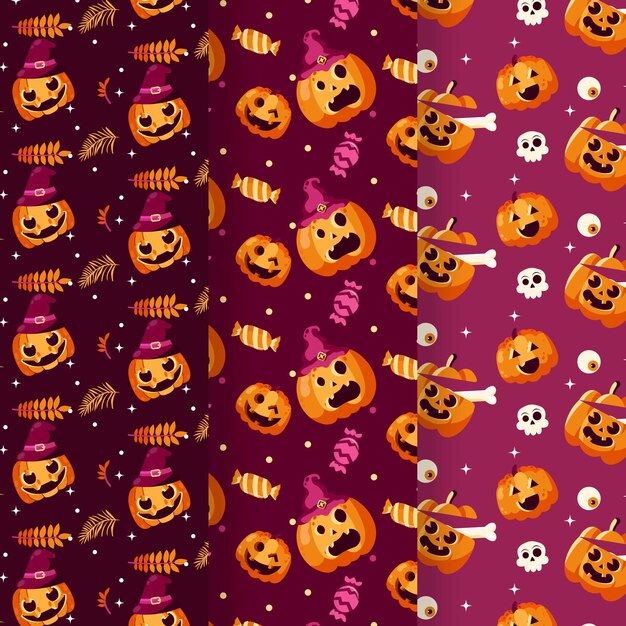 Flat halloween pattern design