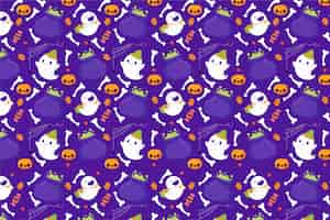 Free vector flat halloween pattern design