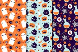 Free vector flat halloween patterns