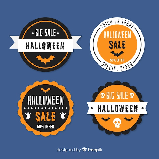 Flat halloween sale bagde collection