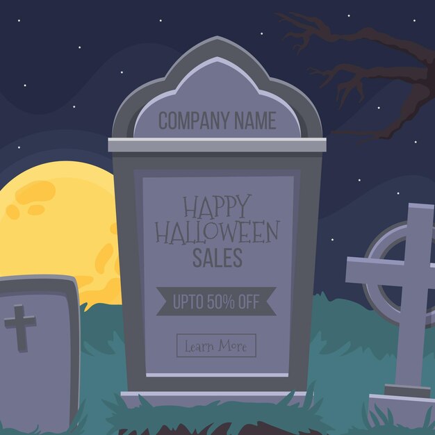 Free vector flat halloween sale concept