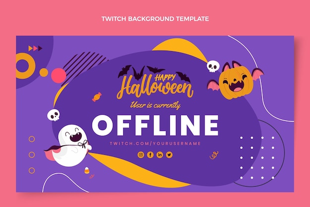 Flat halloween twitch background