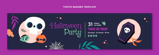 Free Vector | Hand drawn flat halloween sale horizontal banners set