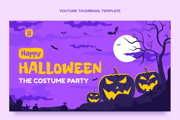 Flat halloween youtube thumbnail