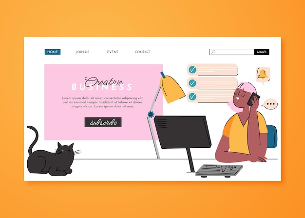 Free vector flat hand drawn business landing page