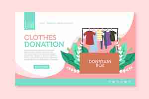 Free vector flat-hand drawn clothing donation landing page