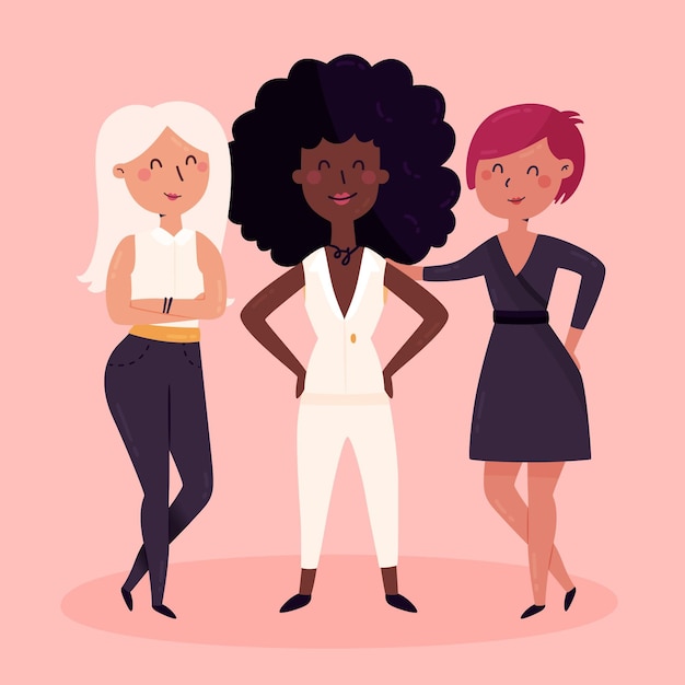 Бесплатное векторное изображение Плоская рисованная иллюстрация уверенных женщин-предпринимателей