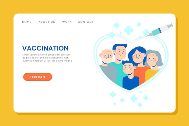 Flat-hand drawn coronavirus vaccine landing page