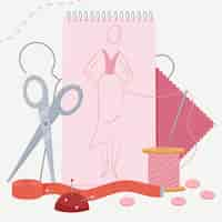 Free vector flat-hand drawn fashion designer illustration