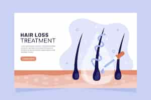 Free vector flat-hand drawn hair loss treatment landing page