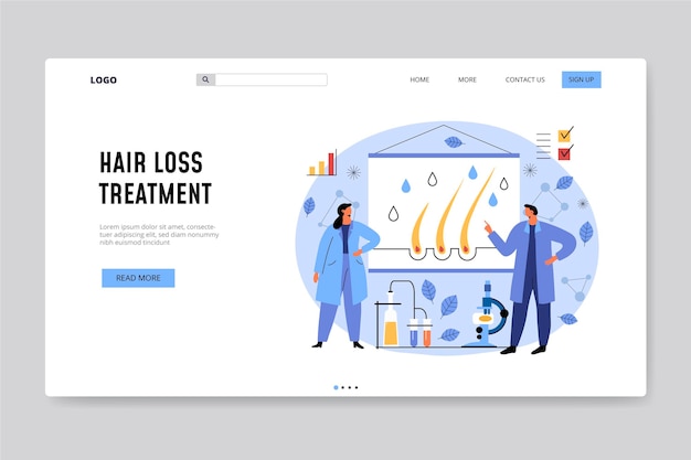 Flat-hand drawn hair loss treatment landing page