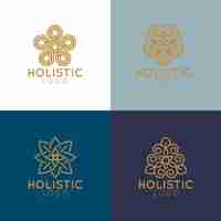 Free vector flat-hand drawn holistic logo collection