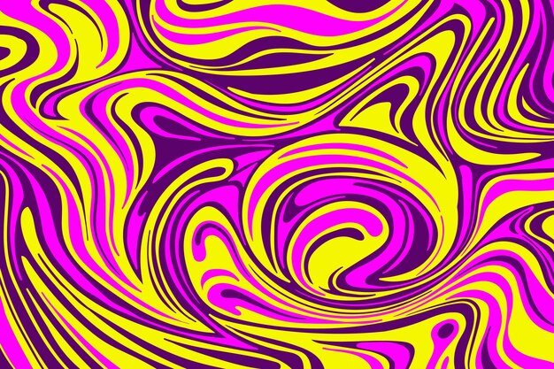 Flat-hand drawn psychedelic groovy background