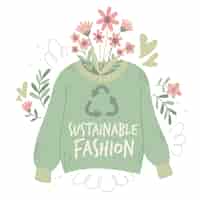 Free vector flat-hand drawn sustainable fashion concept