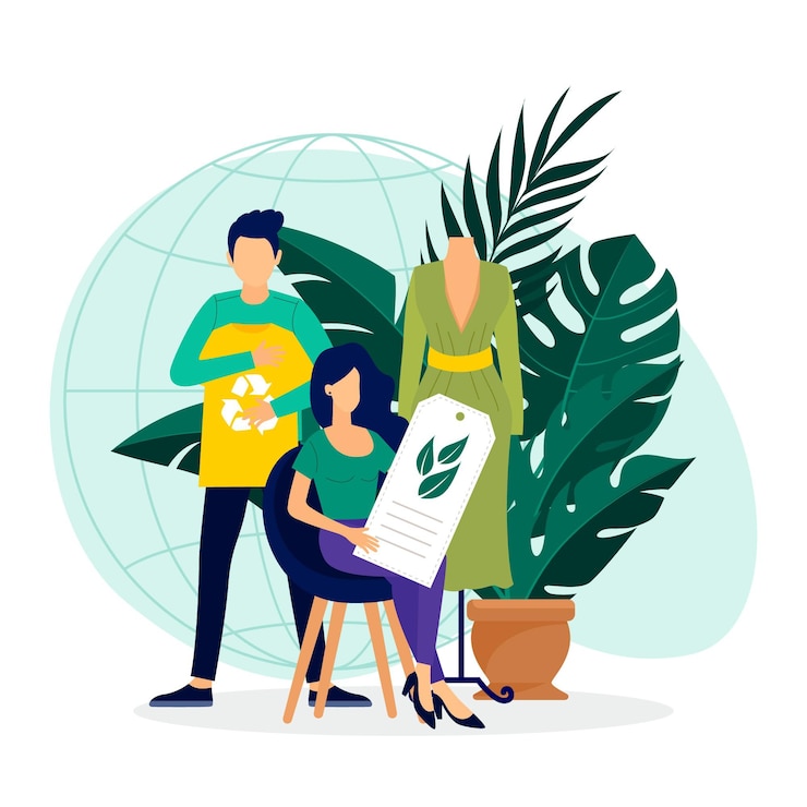 Free Vector flat-hand drawn sustainable fashion concept
