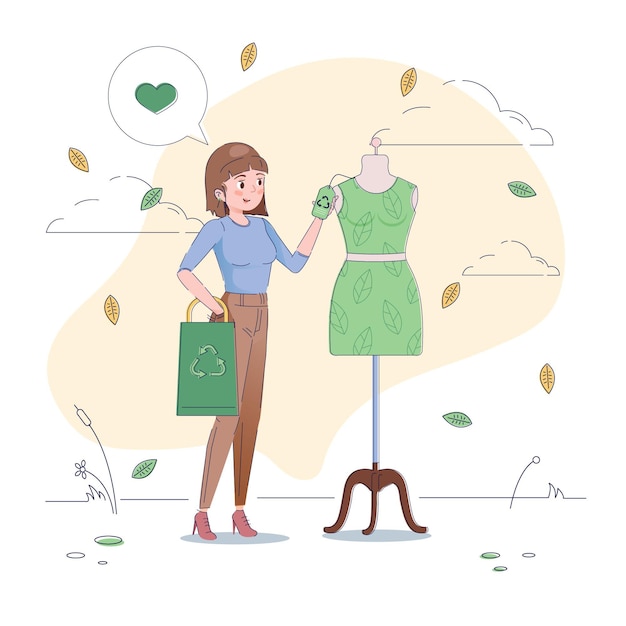Free Vector | Recycled clothes concept flat-hand drawn