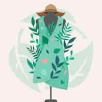 Free vector flat-hand drawn sustainable fashion illustration with garment of mannequin