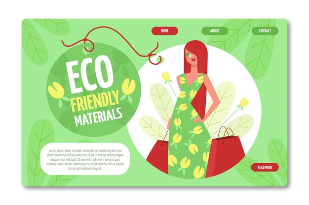 Flat-hand drawn sustainable fashion landing page