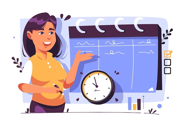 Free vector flat-hand drawn time management concept