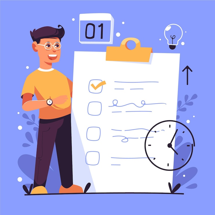Free Vector flat-hand drawn time management concept