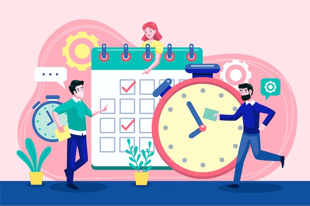 Free vector flat-hand drawn time management illustration