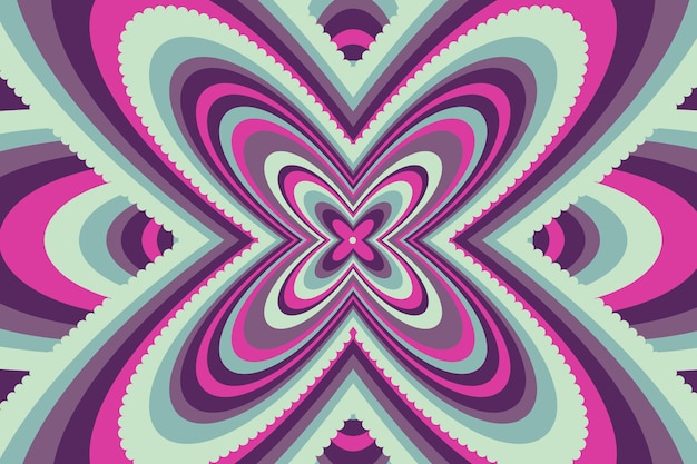 Flat-hand drawn vivid colored groovy background