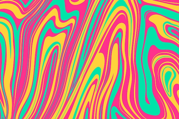 Flat-hand drawn vivid colored groovy background