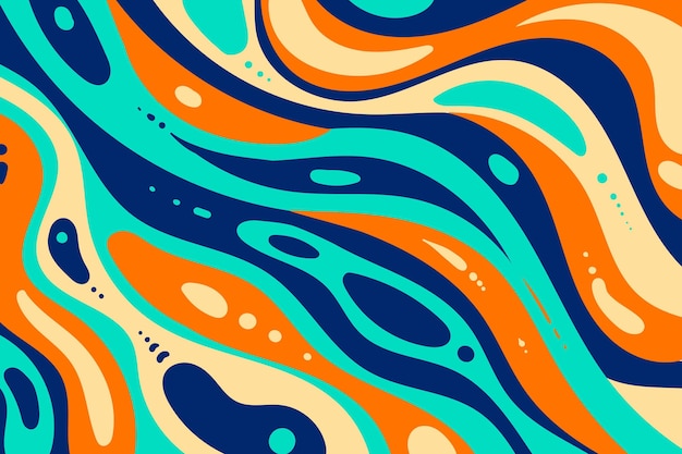 Free vector flat-hand drawn wavy colored groovy background