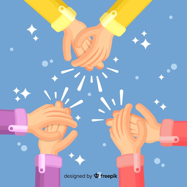 Free vector flat hands applauding background